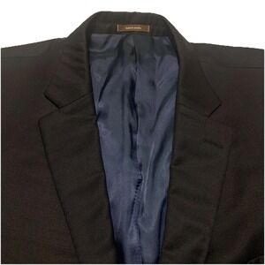 Peter Millar Black 100% Wool Blazer 48R Classic Two Button Sport Coat Office